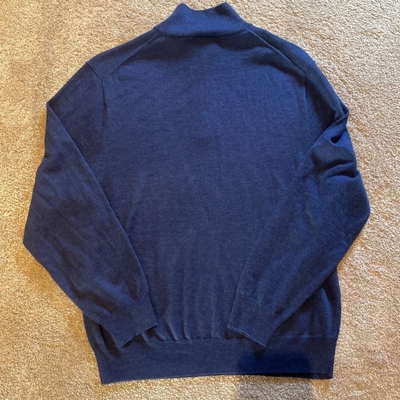 Jos A Bank Signature Collection Merino Wool Quarter Zip L/S Mid Blue Size LARGE - Picture 3 of 6
